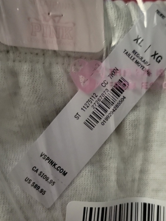 NWT LoveShackFancy × PINK Victoria\'s Secret Jogger Sweatpants Snow Heather XL